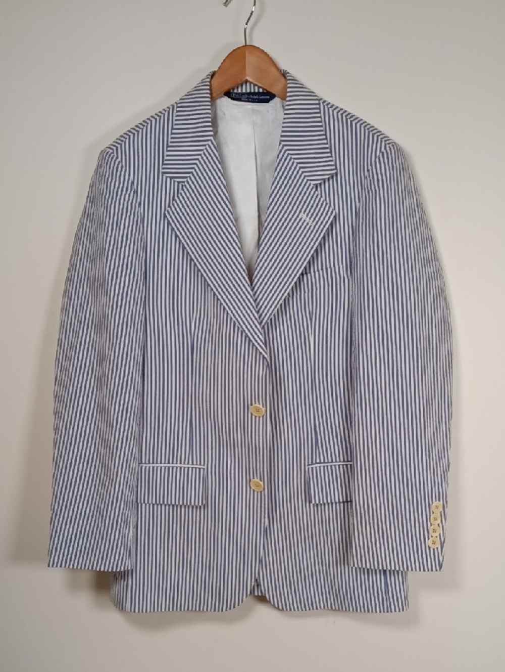 Vintage Boy's Polo Ralph Lauren Cotton Seersucker Blazer / Sport Coat Size 12
